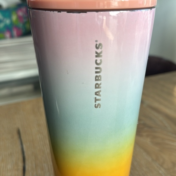 2 Starbucks Rainbow Tumblers Stainless Steele screw magnetic top Straw - Picture 7 of 12